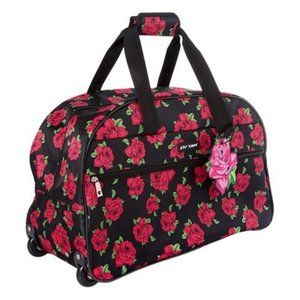 Betsey Johnson Covered Roses Rolling Travel Bag